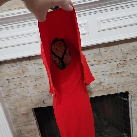 Dress the Population Beth one‎ shoulder lady in red midi dress size small new - Picture 6 of 10